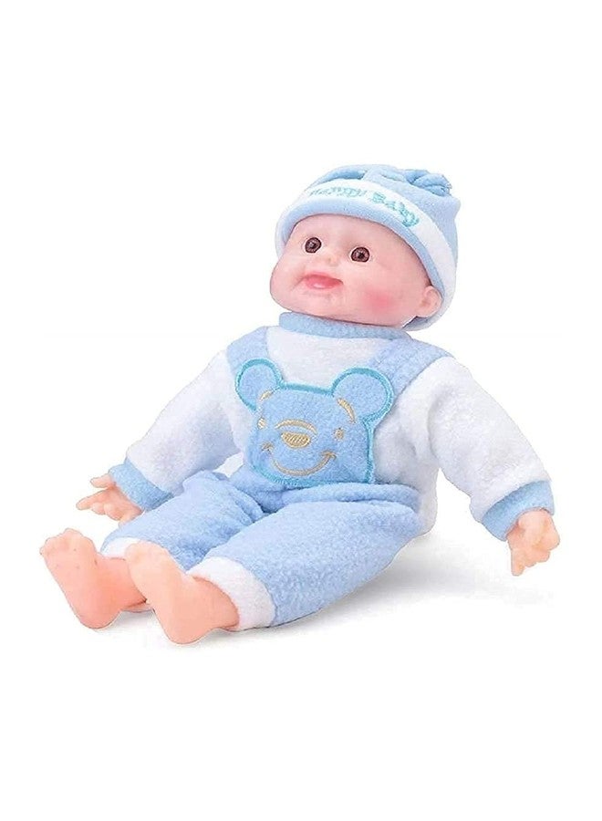 DHARMISHO Happy Baby Laughing Musical Boy Doll - Interactive Toy with Touch Sensors & Sound, for Kids (Girls & Boys), 40H x 25L x 13W cm (Large, Blue) - Image 1